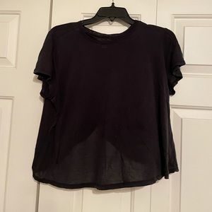 JOYLAB BLACK ATHLETIC TEE OPEN BACK SIZE XS